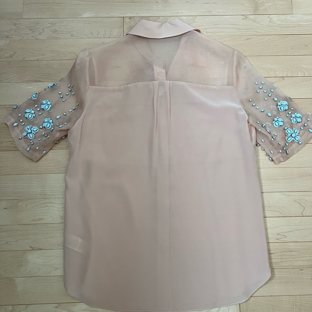 Silk and Sequin embellished top. Rebecca Taylor. - Picture 3 of 9